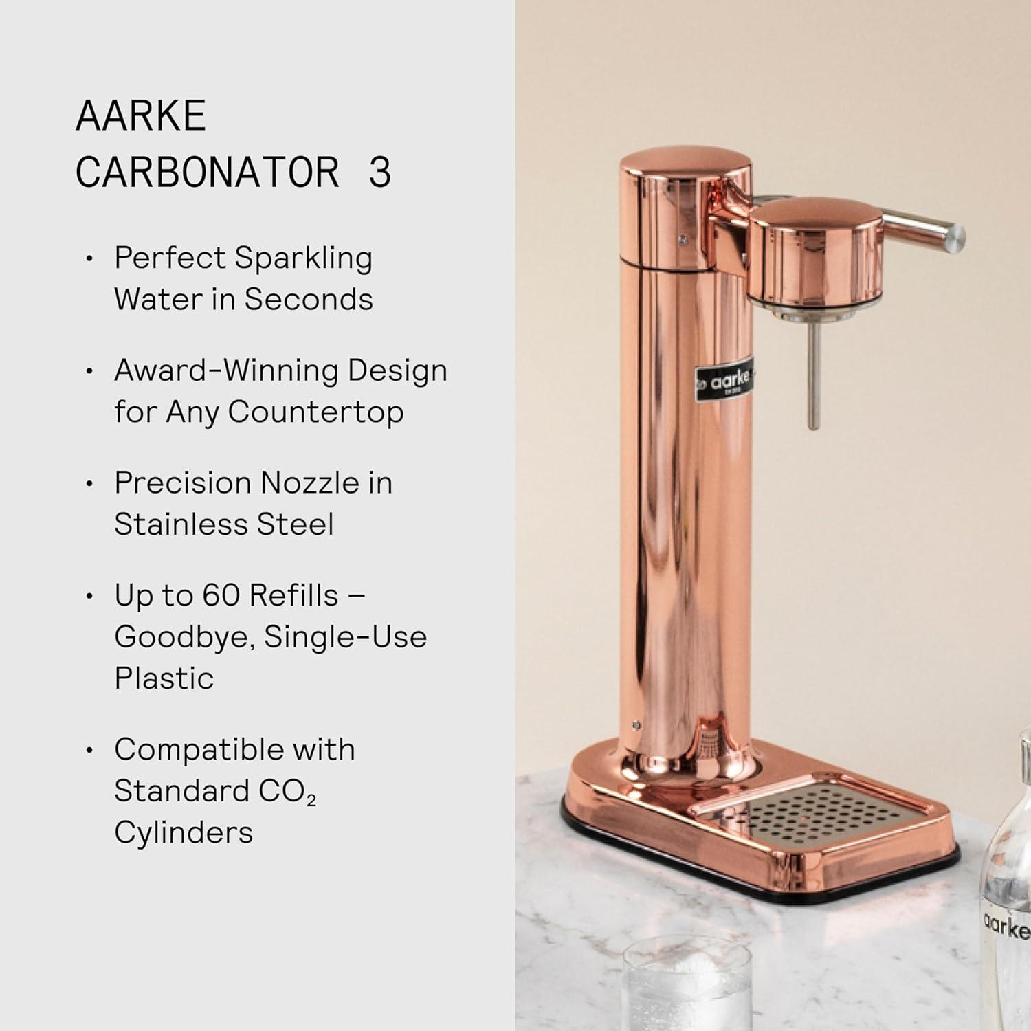 image:imageAarke Carbonator lll Sparkling amp Carbonation Water Machine Stainless Steel with PET BPAFree Reusable Bottle Volume 1L34 fl oz BurgundyAAC3Copper