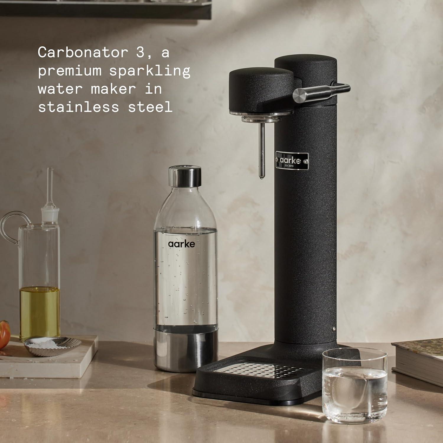 image:imageAarke Carbonator lll Sparkling amp Carbonation Water Machine Stainless Steel with PET BPAFree Reusable Bottle Volume 1L34 fl oz BurgundyAAC3Matte Black