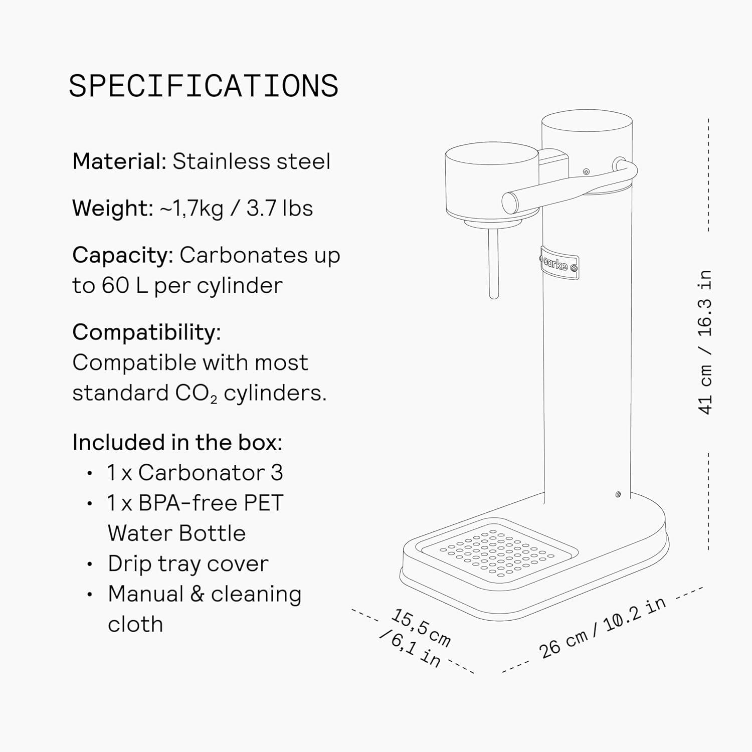 image:imageAarke Carbonator lll Sparkling amp Carbonation Water Machine Stainless Steel with PET BPAFree Reusable Bottle Volume 1L34 fl oz BurgundyAAC3Matte Black