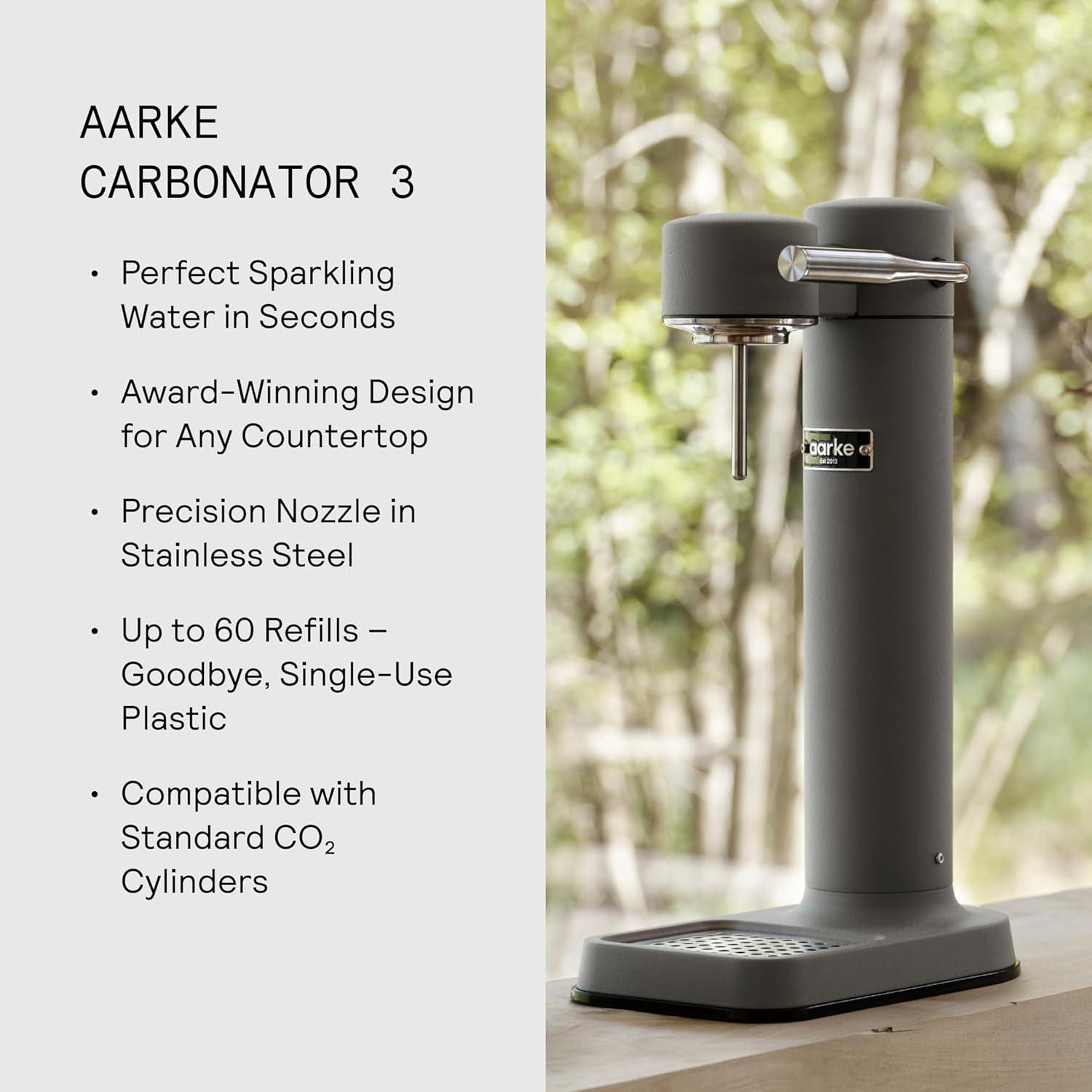 image:imageAarke Carbonator lll Sparkling amp Carbonation Water Machine Stainless Steel with PET BPAFree Reusable Bottle Volume 1L34 fl oz BurgundyAAC3Matte Grey