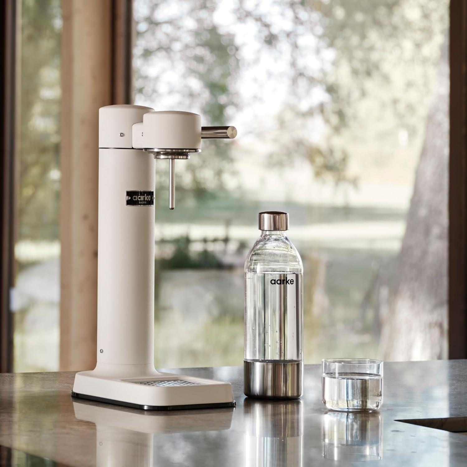 image:imageAarke Carbonator lll Sparkling amp Carbonation Water Machine Stainless Steel with PET BPAFree Reusable Bottle Volume 1L34 fl oz BurgundyAAC3Matte White