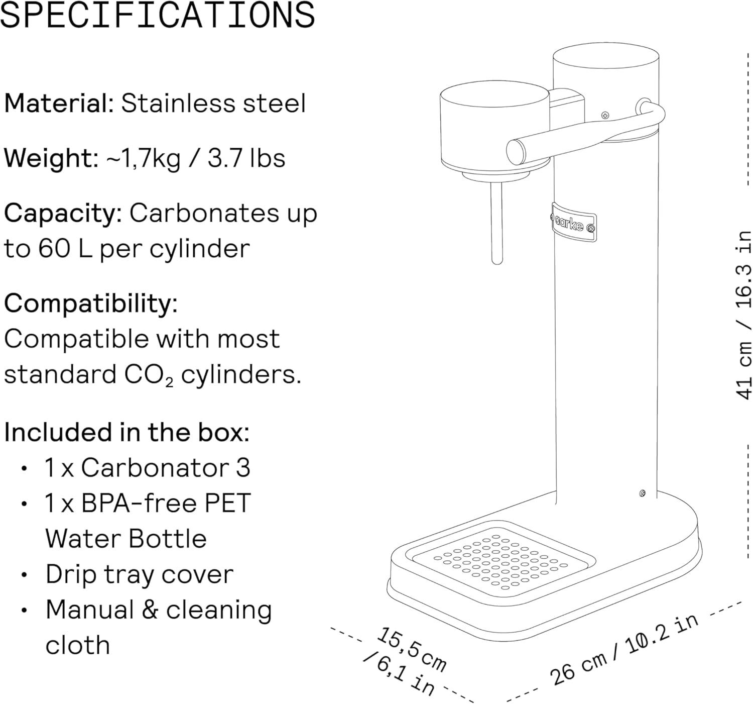 image:imageAarke Carbonator lll Sparkling amp Carbonation Water Machine Stainless Steel with PET BPAFree Reusable Bottle Volume 1L34 fl oz BurgundyAAC3Sand