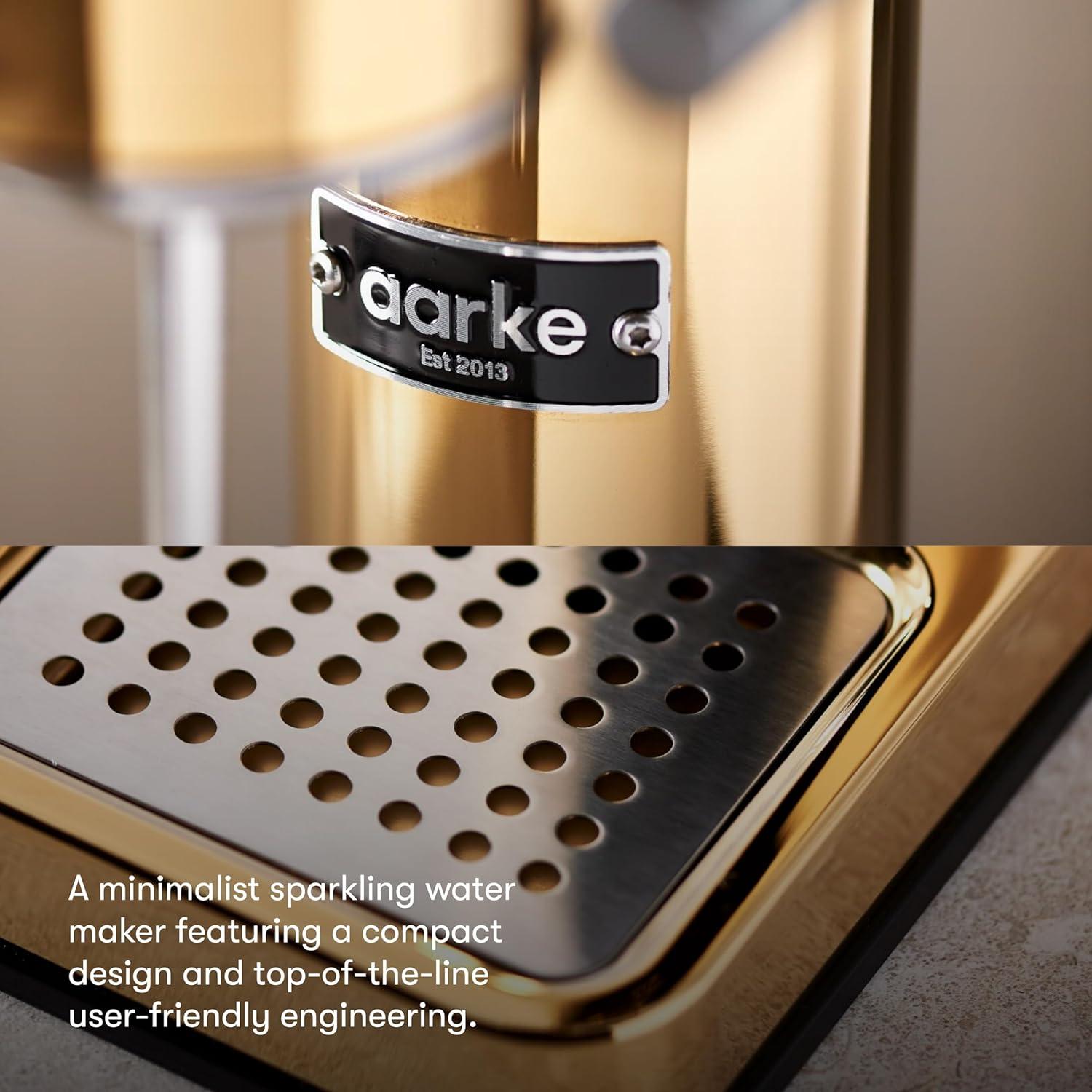 image:imageAarke Carbonator lll with CO2 Cylinder Sparkling amp Carbonation Water Machine Stainless Steel with PET BPAFree Reusable Bottle Volume 1L34 fl oz Matte WhiteAAC3Gold