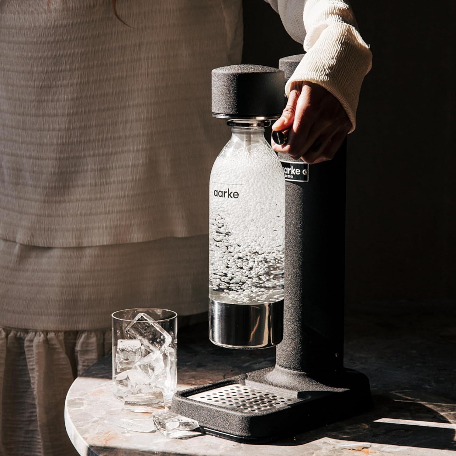 image:imageAarke Carbonator lll with CO2 Cylinder Sparkling amp Carbonation Water Machine Stainless Steel with PET BPAFree Reusable Bottle Volume 1L34 fl oz Matte WhiteAAC3Matte Black