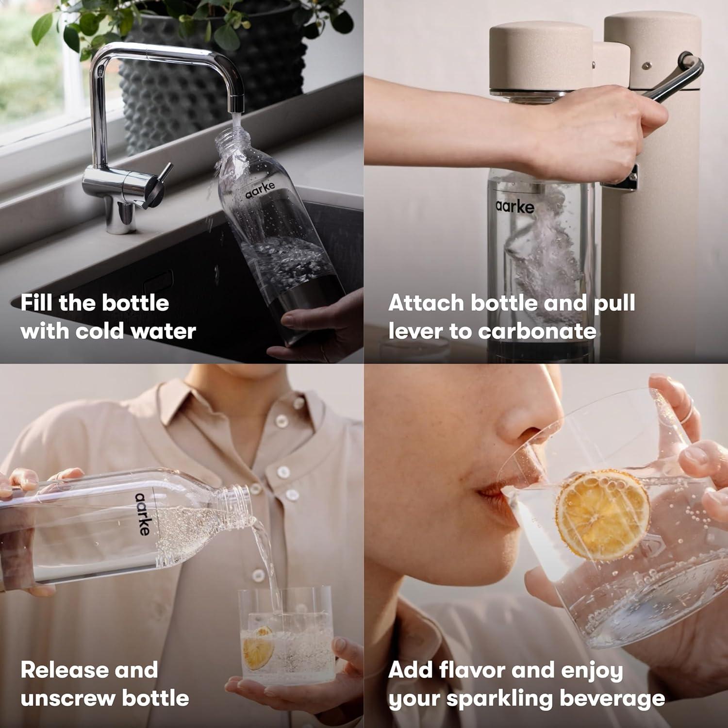 image:imageAarke Carbonator lll with CO2 Cylinder Sparkling amp Carbonation Water Machine Stainless Steel with PET BPAFree Reusable Bottle Volume 1L34 fl oz Matte WhiteAAC3Gold