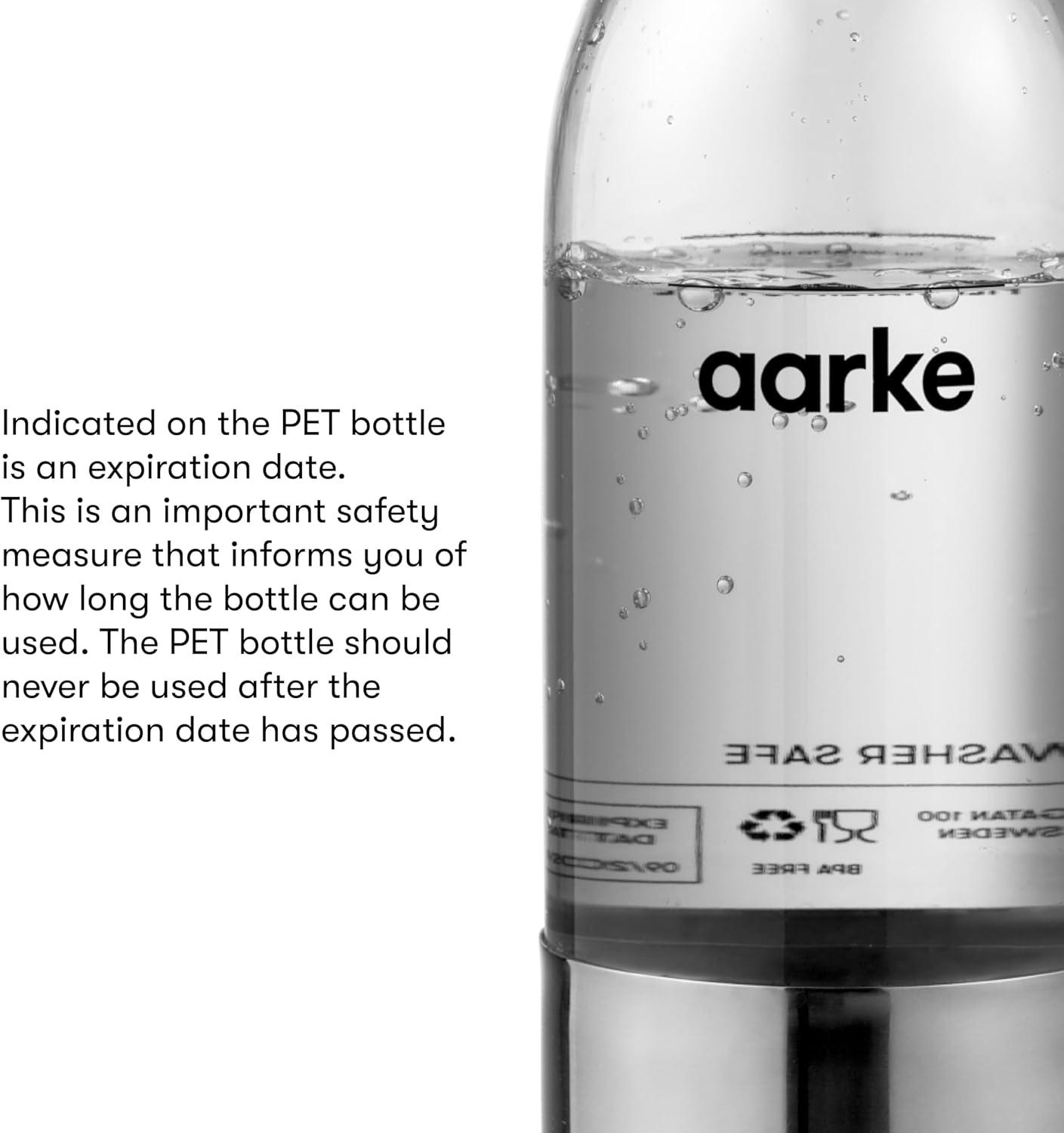 image:imageAarke Extra PET Stainless Steel Reusable Bottle for Carbonator l ll and 3 BPAFree and NonToxic 1L34 fl oz 2Pack650 mL22 fl oz Pack of 2