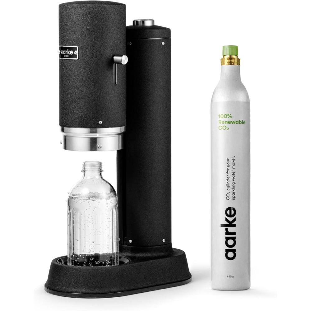 image:imageAarke Carbonator Pro Sparkling amp Carbonation Water Machine Stainless Steel with Glass Reusable Bottle Volume 800 mL27 fl oz Matte BlackAACPRO Matte Black