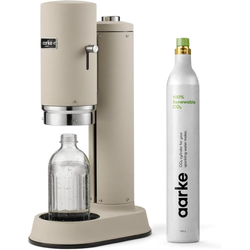 image:imageAarke Carbonator Pro Sparkling amp Carbonation Water Machine Stainless Steel with Glass Reusable Bottle Volume 800 mL27 fl oz Matte BlackAACPRO Sand