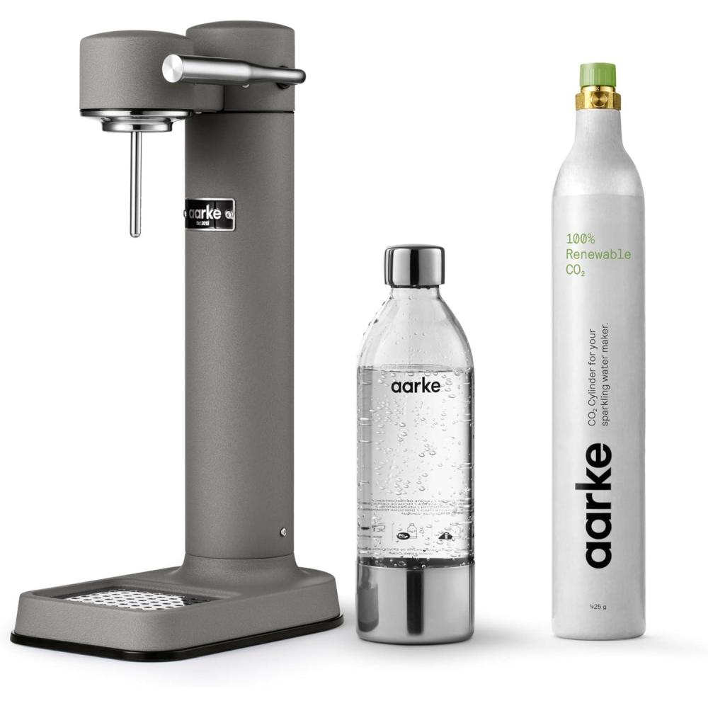 image:imageAarke Carbonator lll Sparkling amp Carbonation Water Machine Stainless Steel with PET BPAFree Reusable Bottle Volume 1L34 fl oz BurgundyAAC3Matte Grey