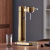 Aarke Carbonator lll with CO2 Cylinder, Sparkling & Carbonation Water Machine, Stainless Steel with PET BPA-Free Reusable Bottle Volume 1L/34 fl oz (Matte White)(AAC3-Gold)