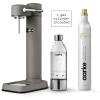 Aarke Carbonator lll with CO2 Cylinder, Sparkling & Carbonation Water Machine, Stainless Steel with PET BPA-Free Reusable Bottle Volume 1L/34 fl oz (Matte White)(AAC3-Matte Grey)