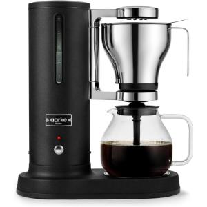 Aarke Coffee Maker – Electric 10 Cup / 42 fl oz Drip Brewer with Automatic Drip-Stop, Glass Carafe, Brews Full Pot in Under 6 Minutes, SCA Certified, Stainless Steel(Matte Black)
