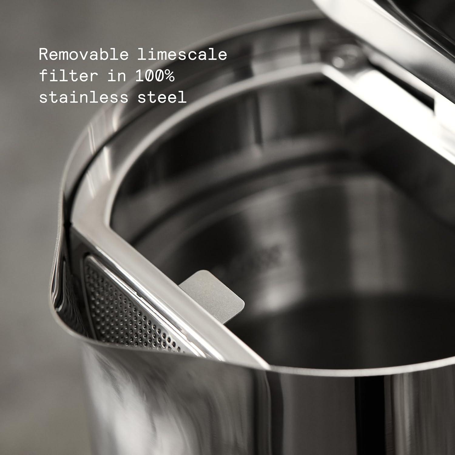 image:imageAarke Stainless Steel Kettle Perfect for Coffee and Tea Maker Enthusiasts NonDrip Spout DoubleWall Construction Dry Boil Protection HeatSafe Handle LED CoolDown Indicator 12L SteelSteel