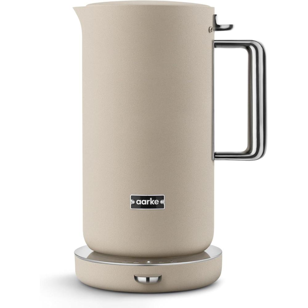 image:imageAarke Stainless Steel Kettle Perfect for Coffee and Tea Maker Enthusiasts NonDrip Spout DoubleWall Construction Dry Boil Protection HeatSafe Handle LED CoolDown Indicator 12L SteelSand