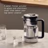 Aarke Purifier Regular 1.18L Glass Pitcher Bundle w/Steel Filter, BPA-Free, 3 Enriched + 1 Pure Granules – Filters & Adds Minerals(7 Cups / 1.66L – Enriched Bundle)