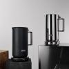 Aarke Stainless Steel Kettle – Perfect for Coffee and Tea Maker Enthusiasts, Non-Drip Spout, Double-Wall Construction, Dry Boil Protection, Heat-Safe Handle, LED Cool-Down Indicator, 1.2L (Steel)(Black)